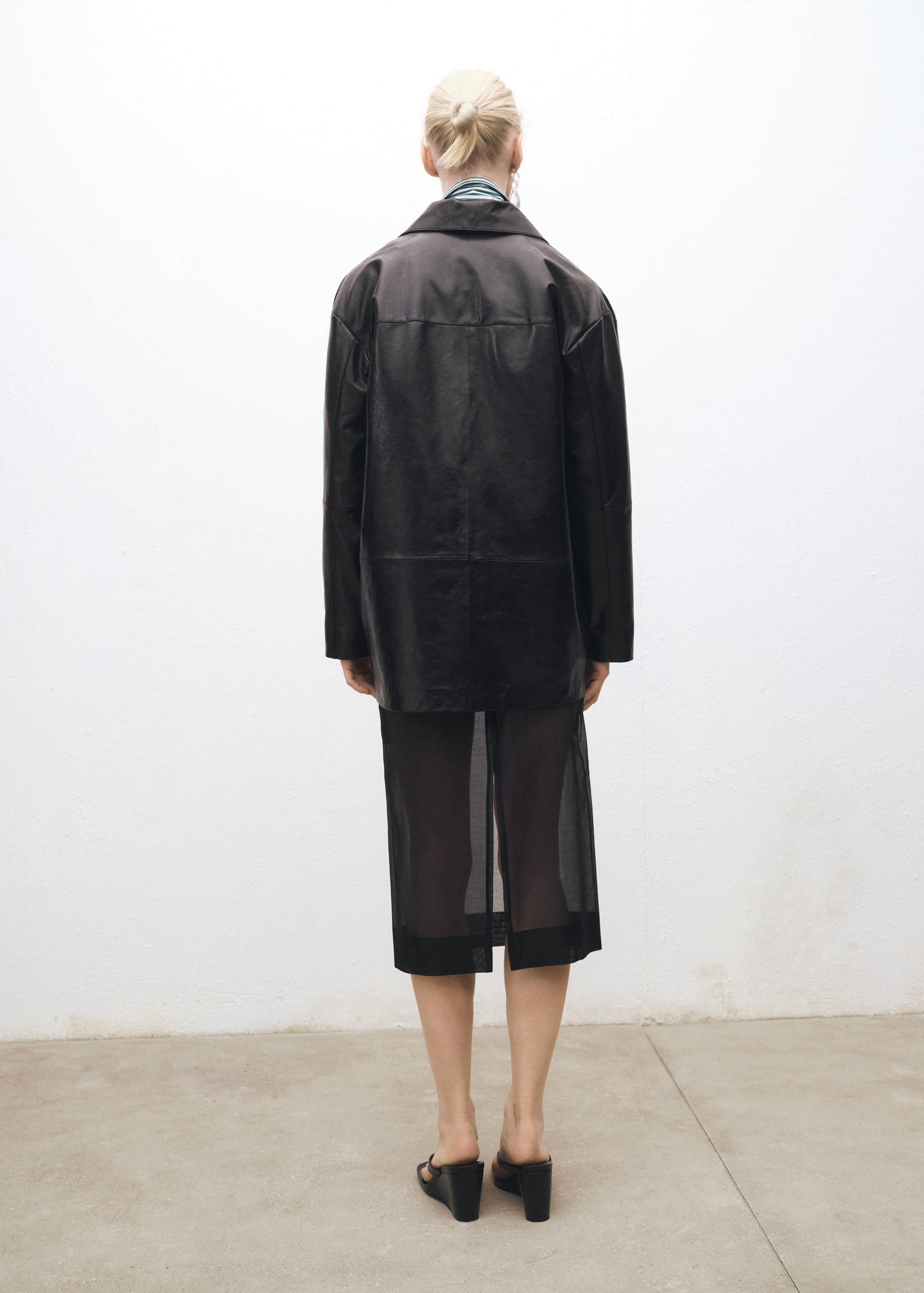 Semi-transparent silk midi-skirt - Reverse of the article