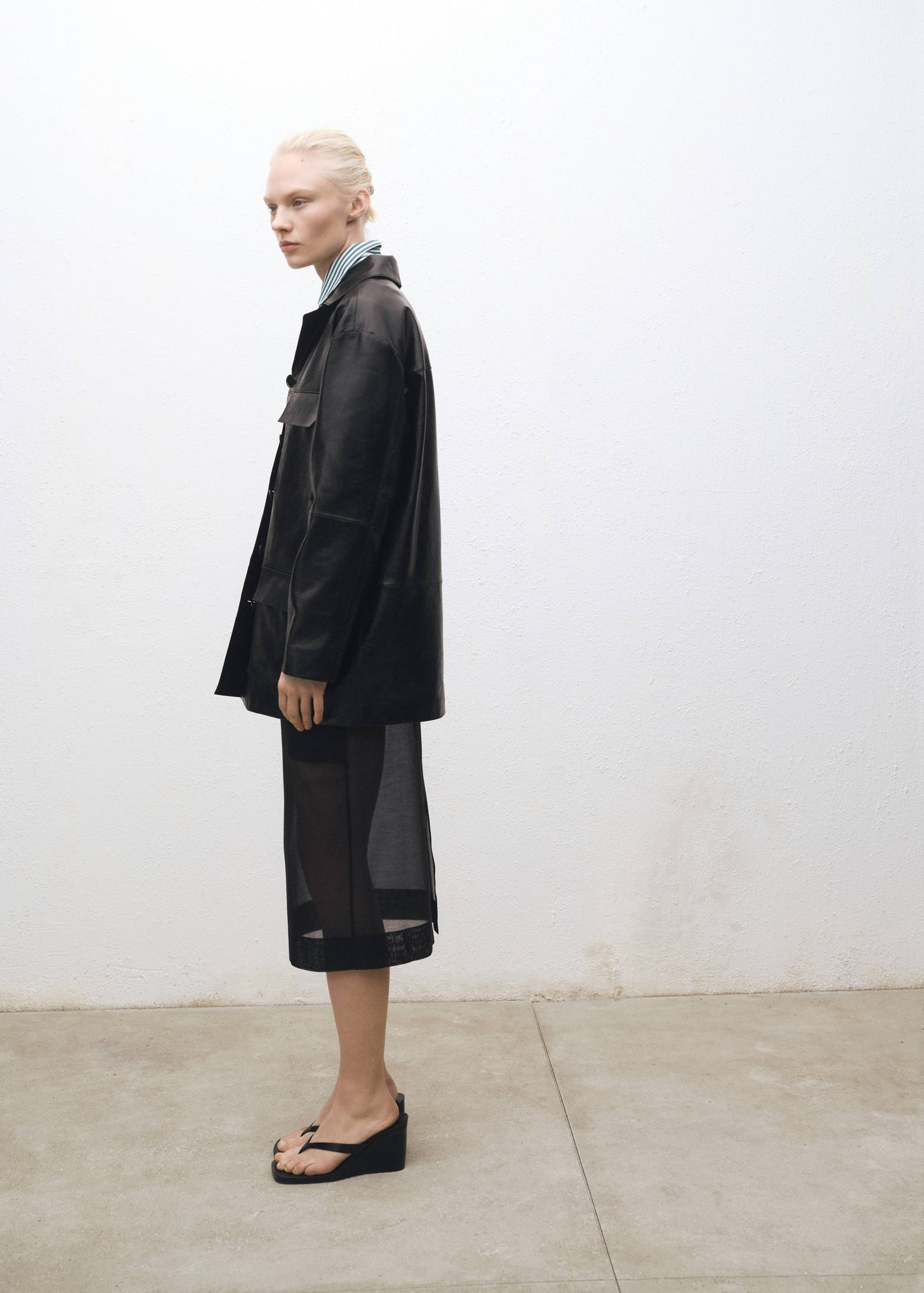 Semi-transparent silk midi-skirt - Details of the article 1