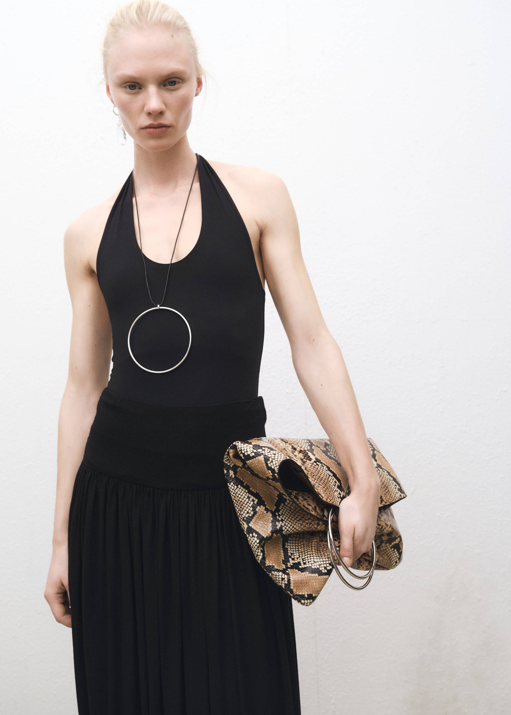 Open-back halter bodysuit - Medium plane