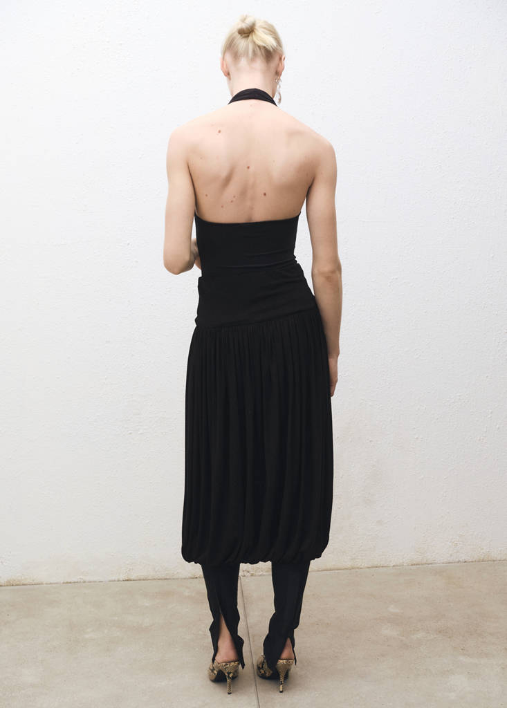 Open-back halter bodysuit — Black