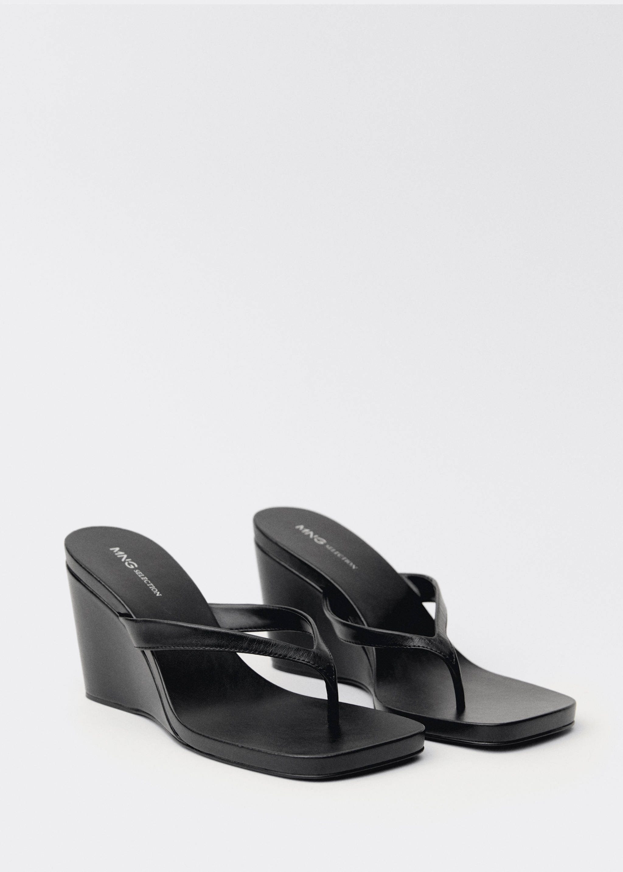 Wedge leather sandals - Medium plane