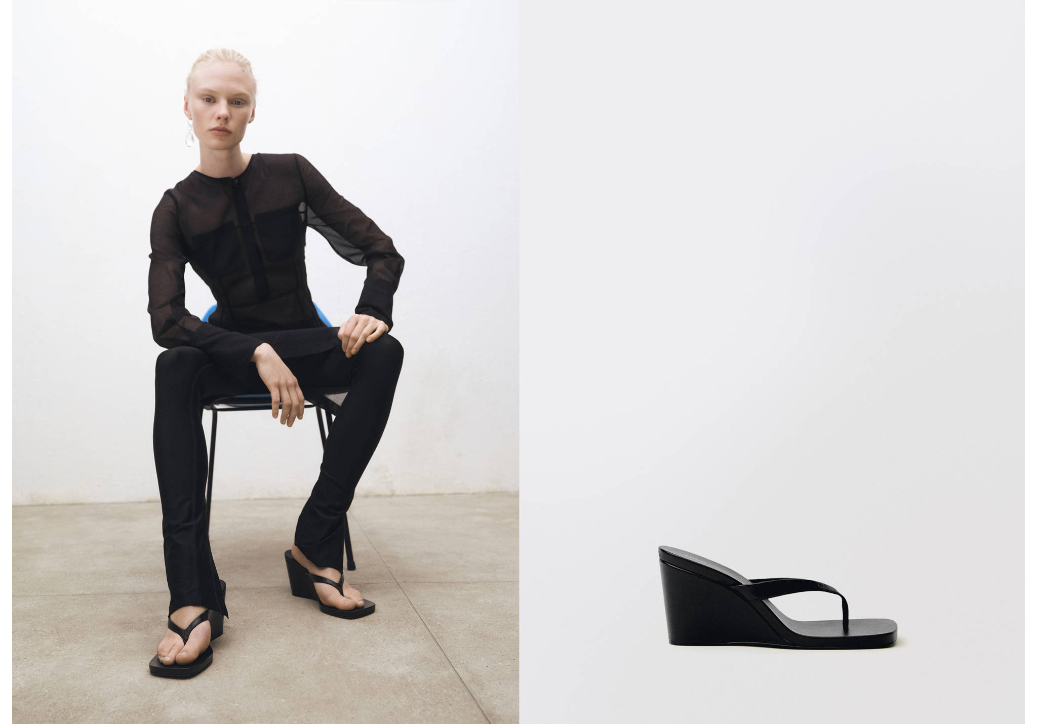 Wedge leather sandals - Panoramic plane
