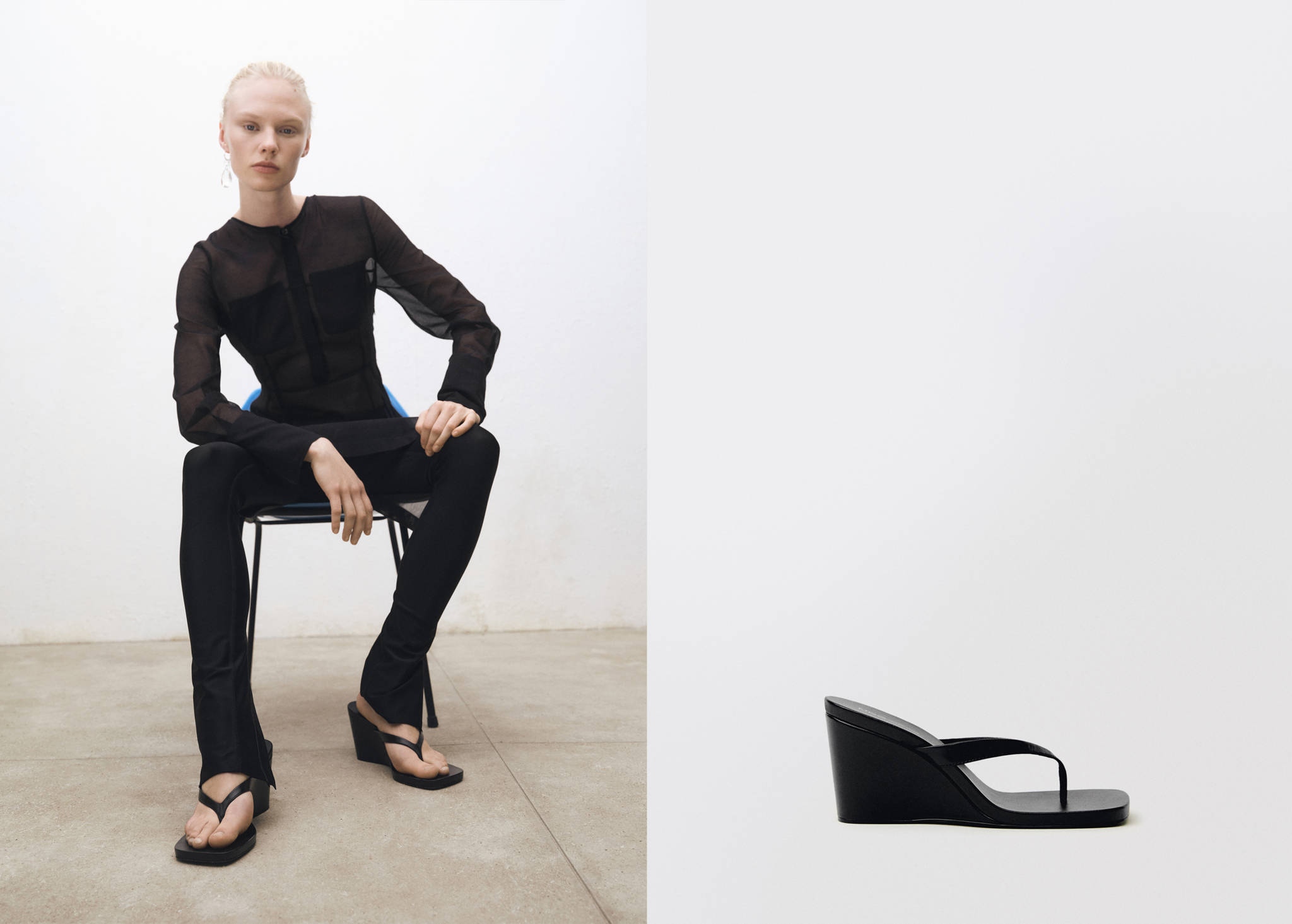 Wedge leather sandals - Panoramic plane