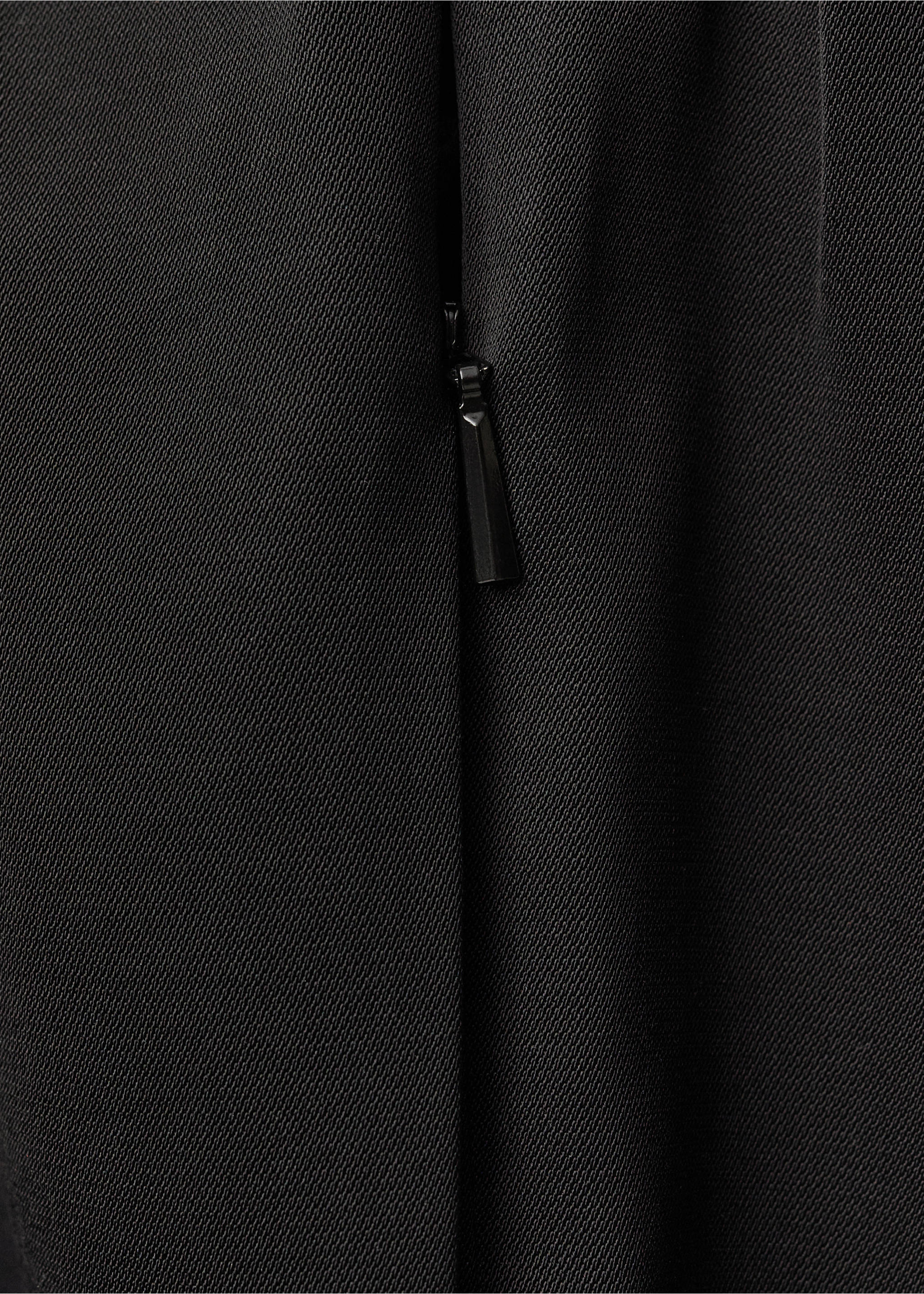 Straight gathered skirt - Details of the article 8, Black. Ref: 87094423-00.