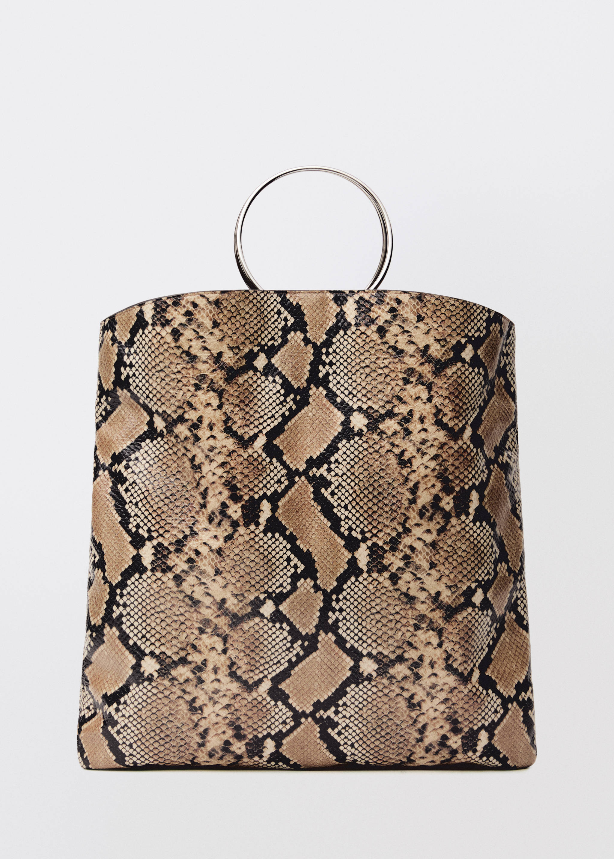 Animal-print leather bag with metal handle - Article without model