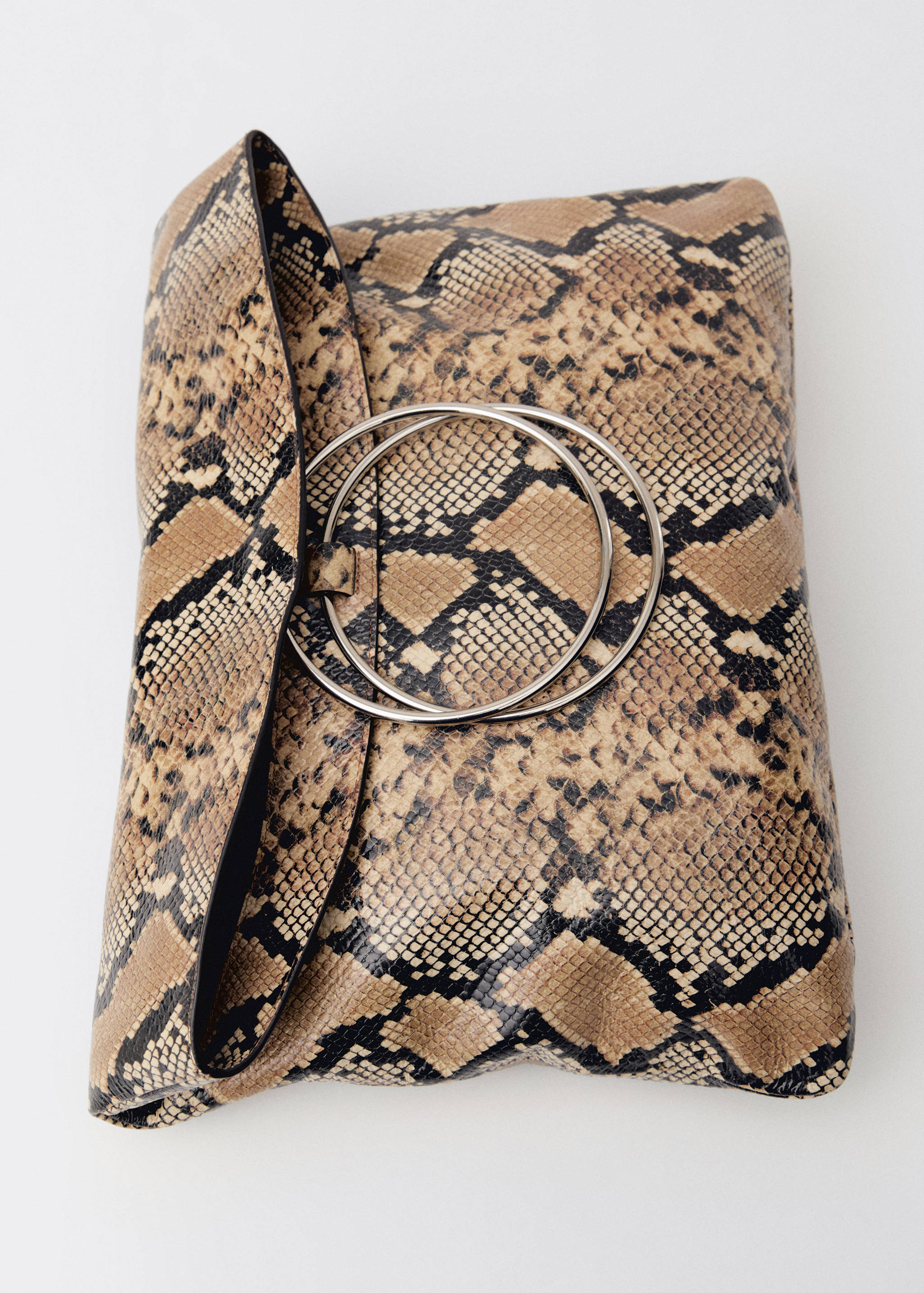 Animal-print leather bag with metal handle - Details of the article 1