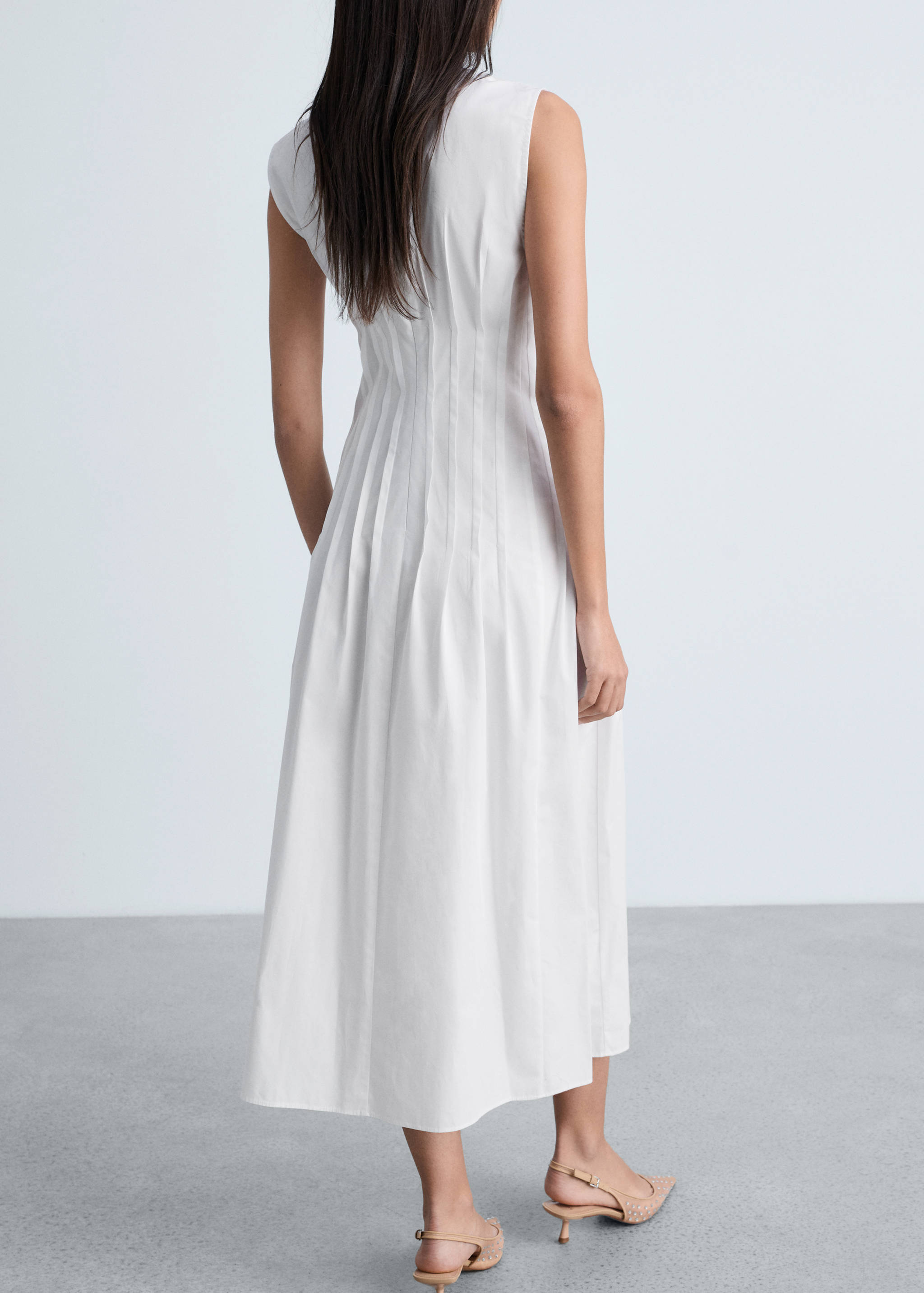 Cotton pleated midi-dress - Reverse of the article