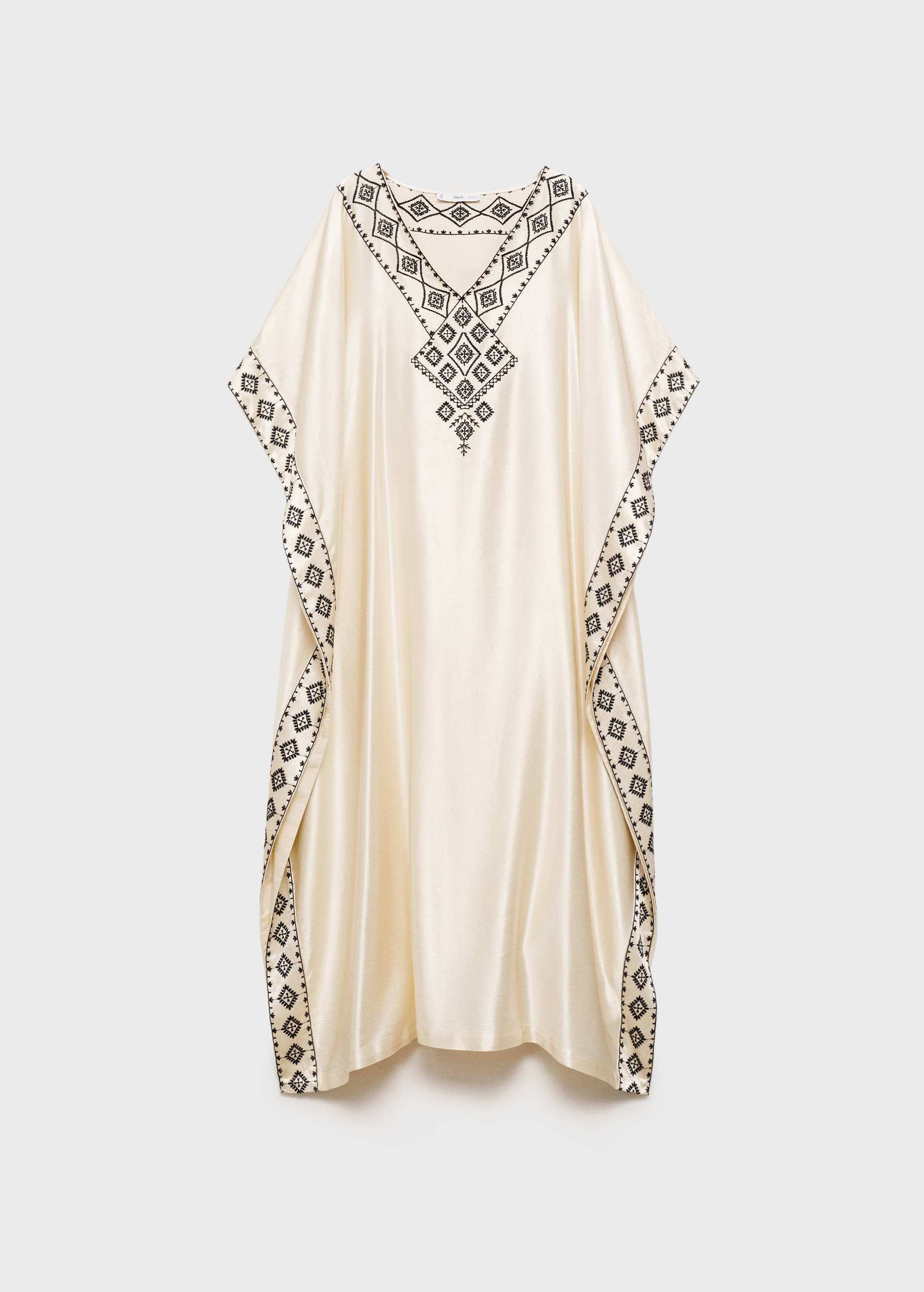 Embroidered satin caftan - Article without model