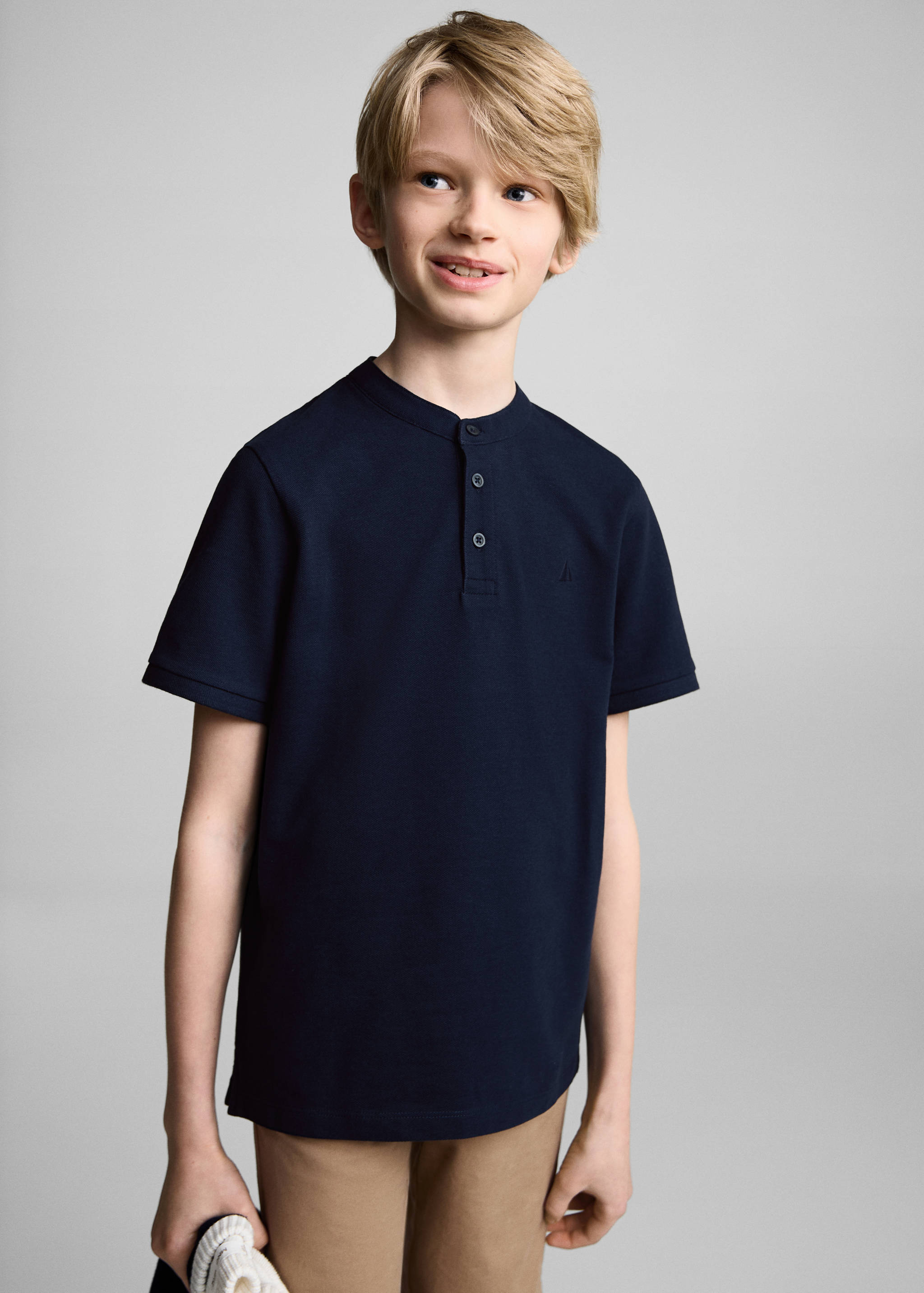 Mao collar polo shirt - Medium plane