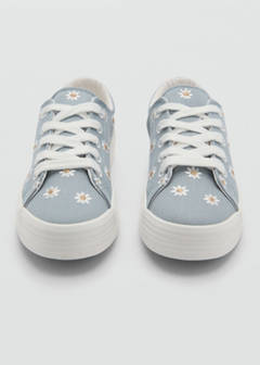 Floral-embroidered trainers — Sky Blue 3