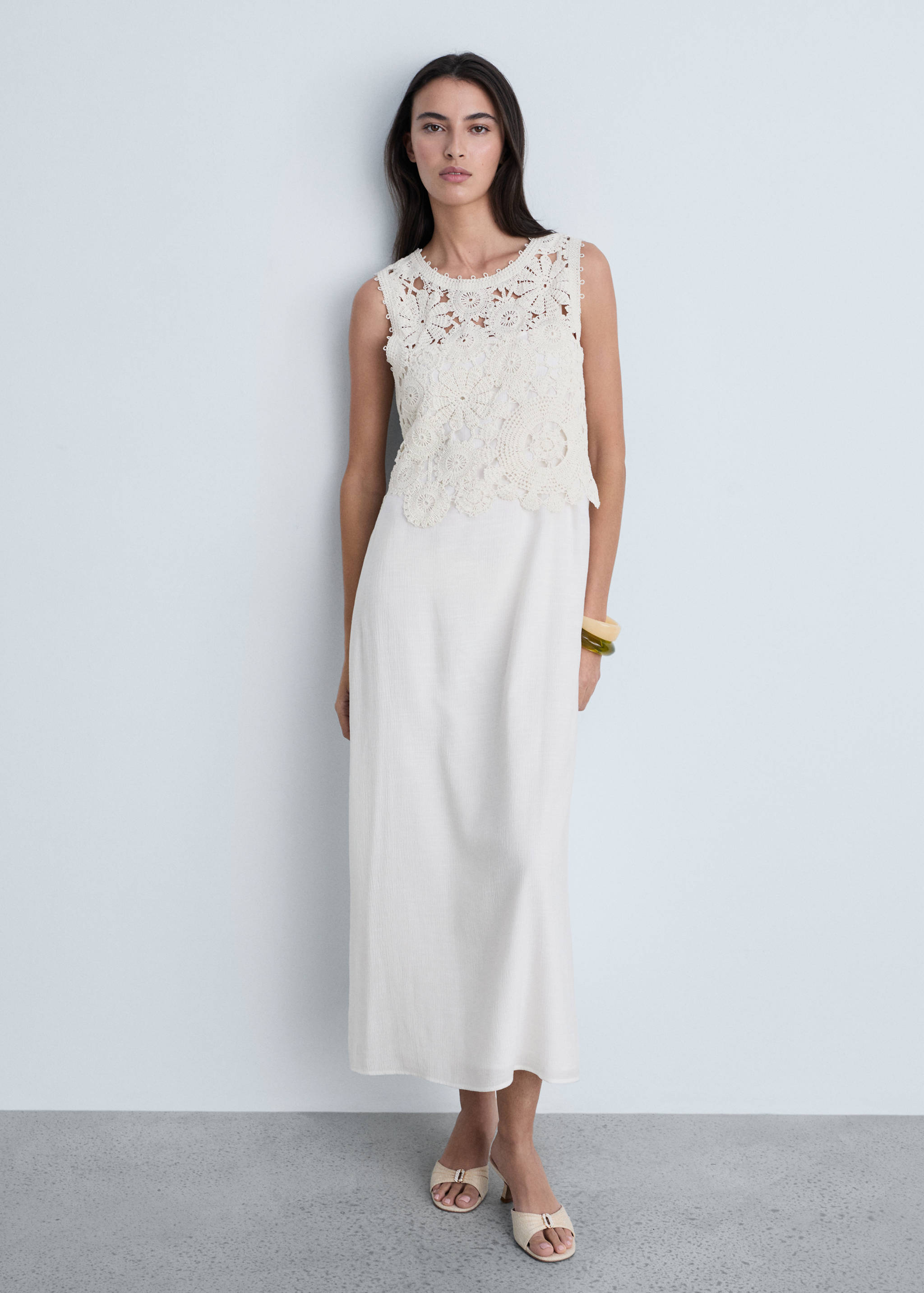 Crochet top midi-dress - General plane