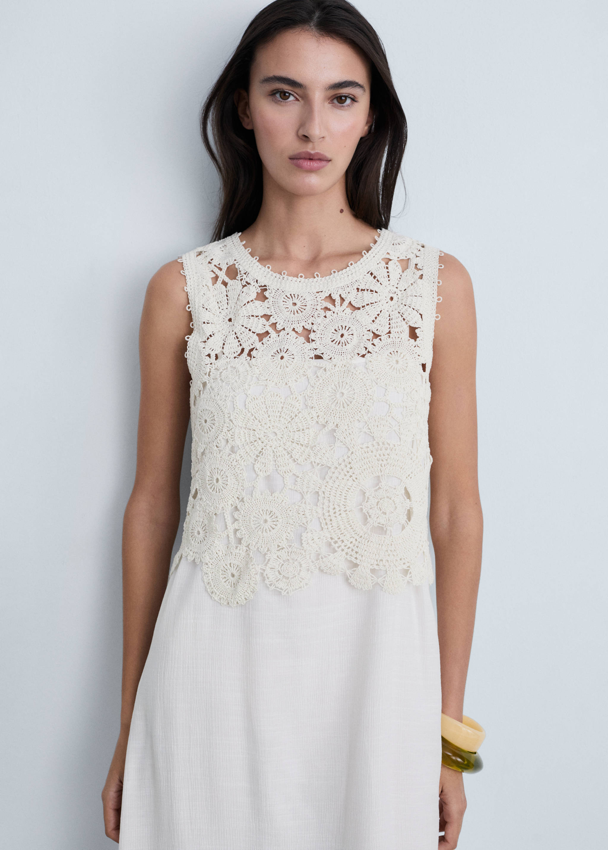 Crochet top midi-dress - Medium plane