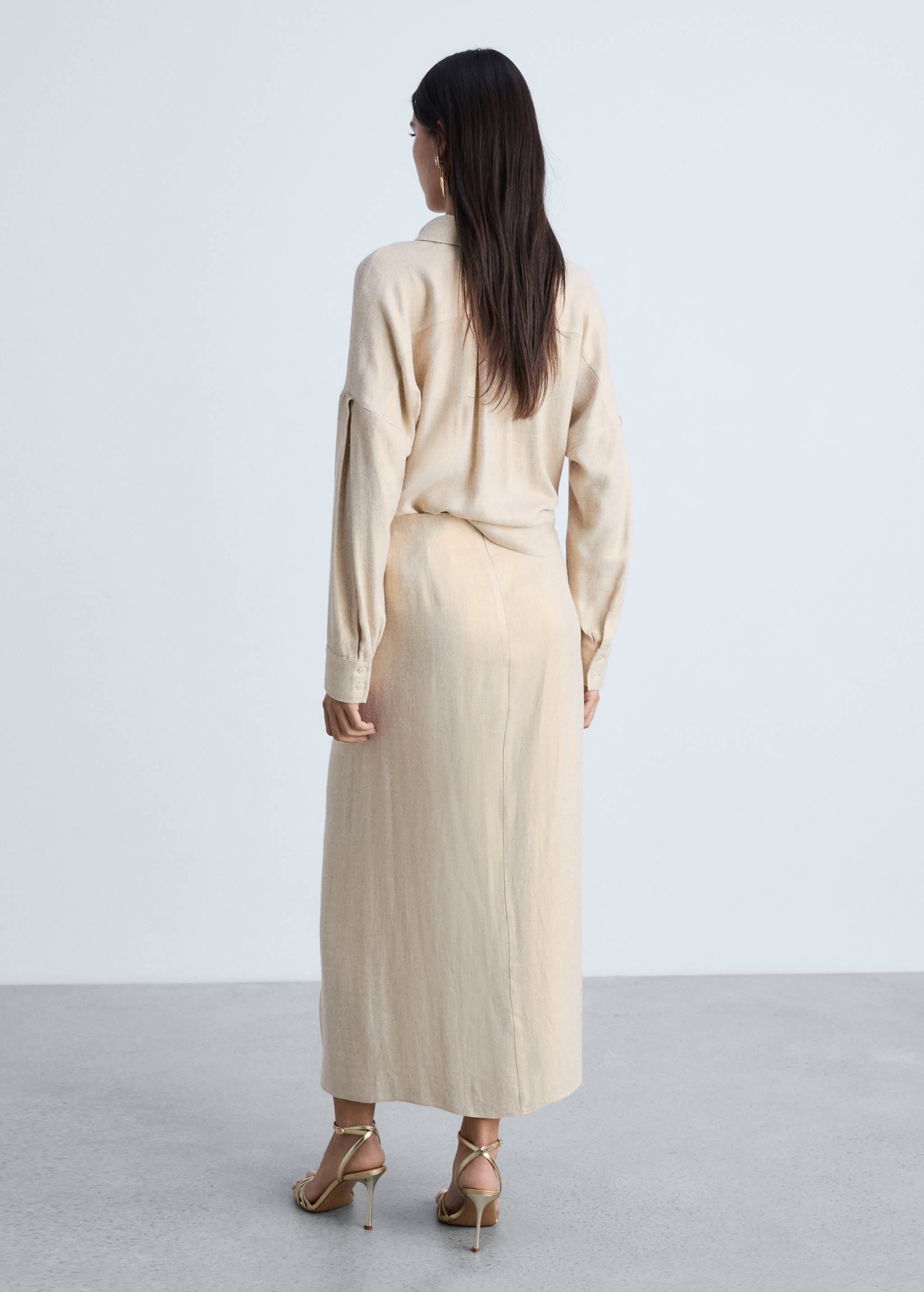 Linen-blend draped midi-skirt - Reverse of the article