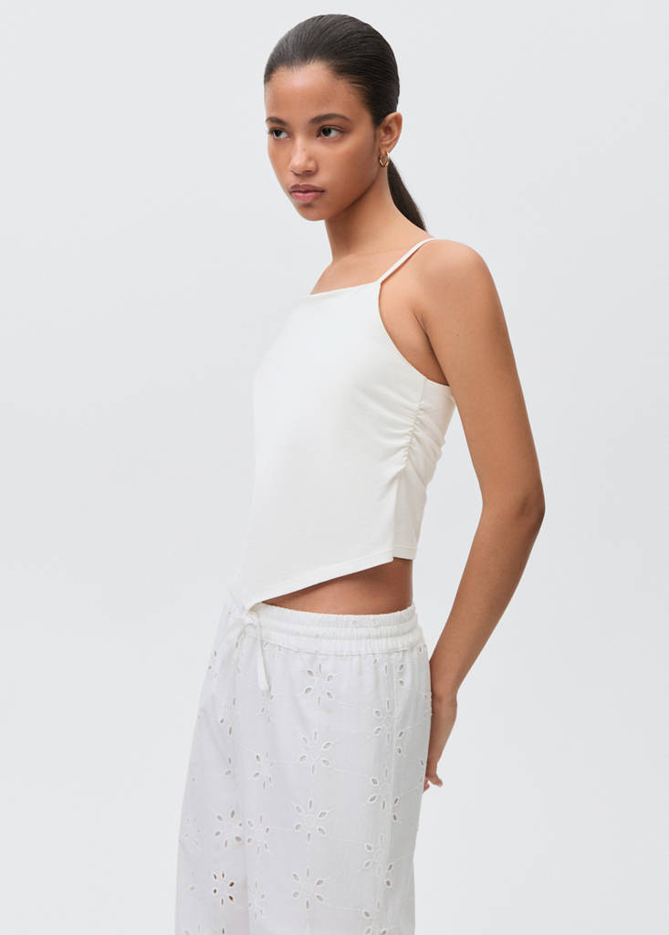V-neck bandana top — Off White