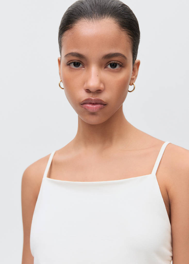 V-neck bandana top — Off White