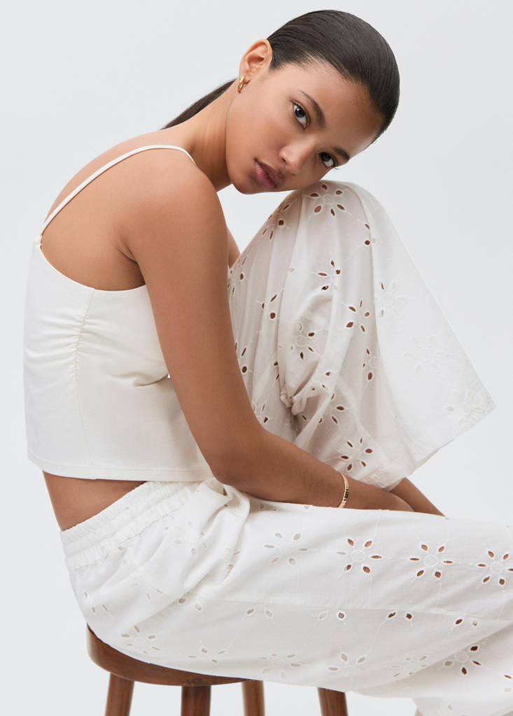 V-neck bandana top — Off White