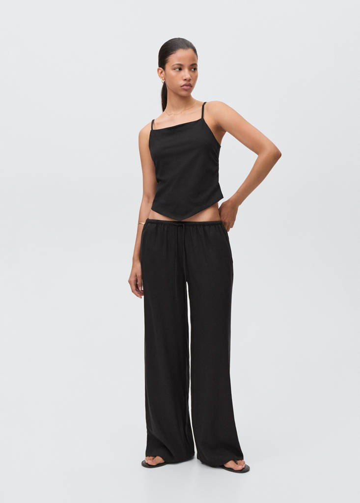 V-neck bandana top — Black