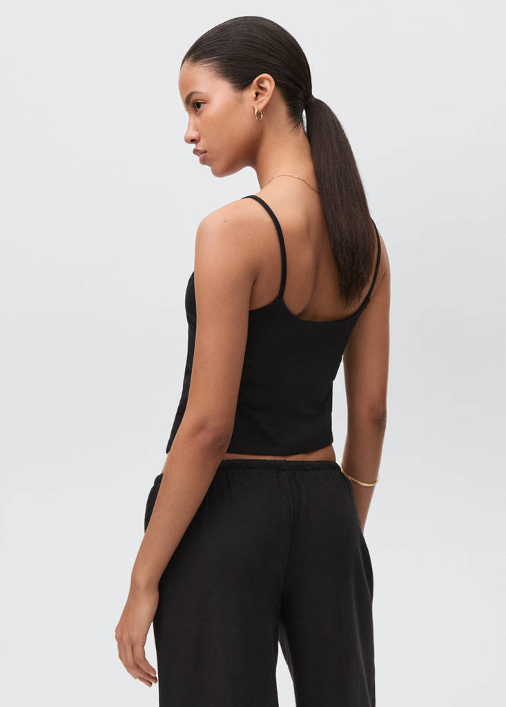 V-neck bandana top — Black
