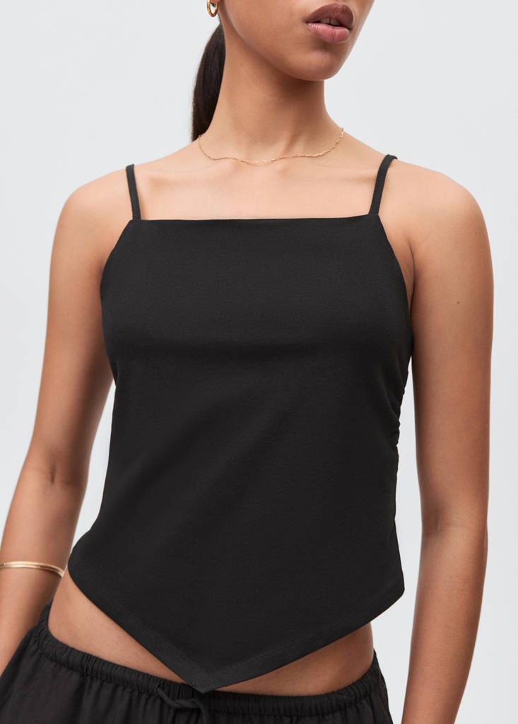 V-neck bandana top — Black