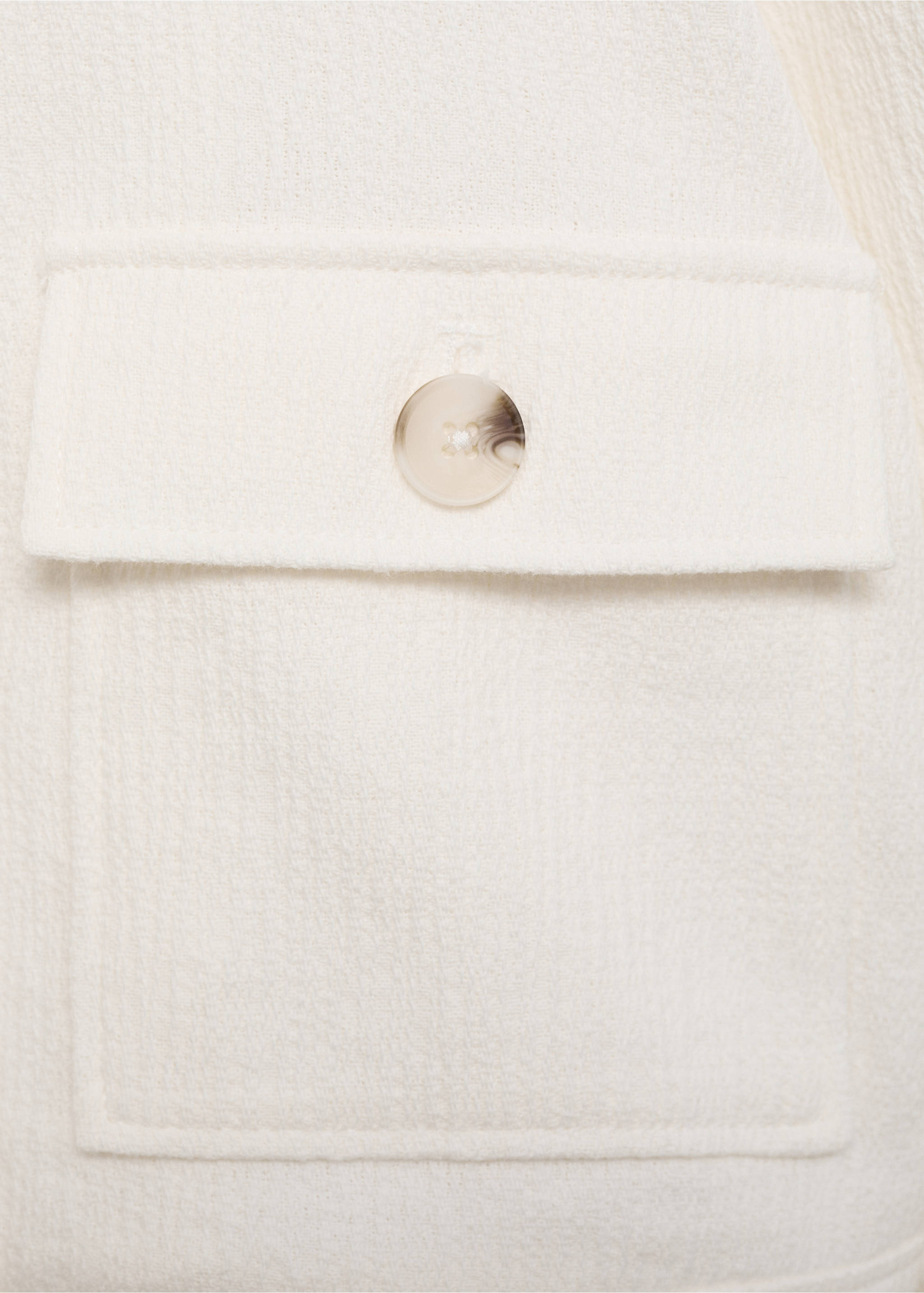 Pocket textured jacket - Details of the article 8, Ecru. Ref: 87094789-00.