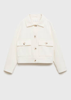 Pocket textured jacket — Ecru 3