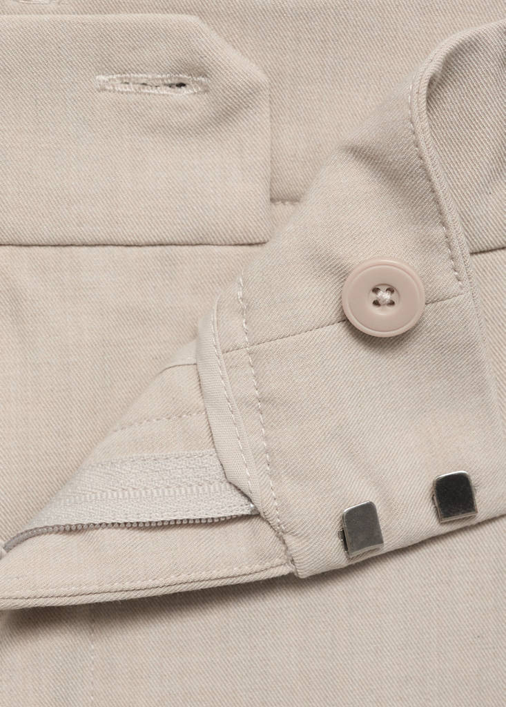 Straight-fit pleated trousers — Beige