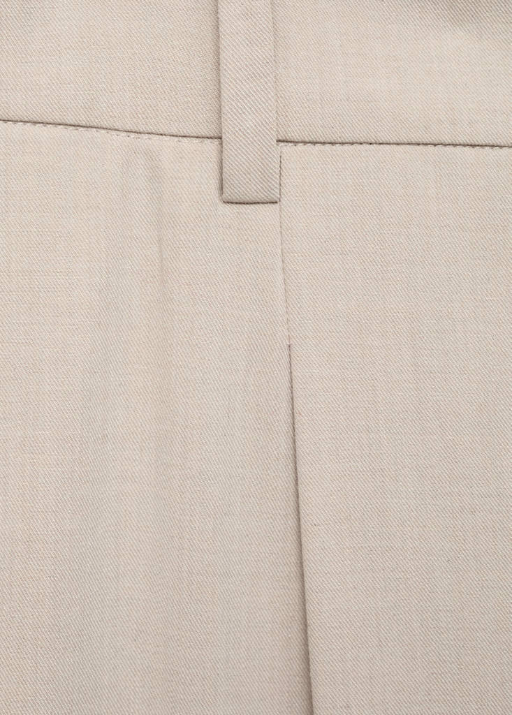 Straight-fit pleated trousers — Beige