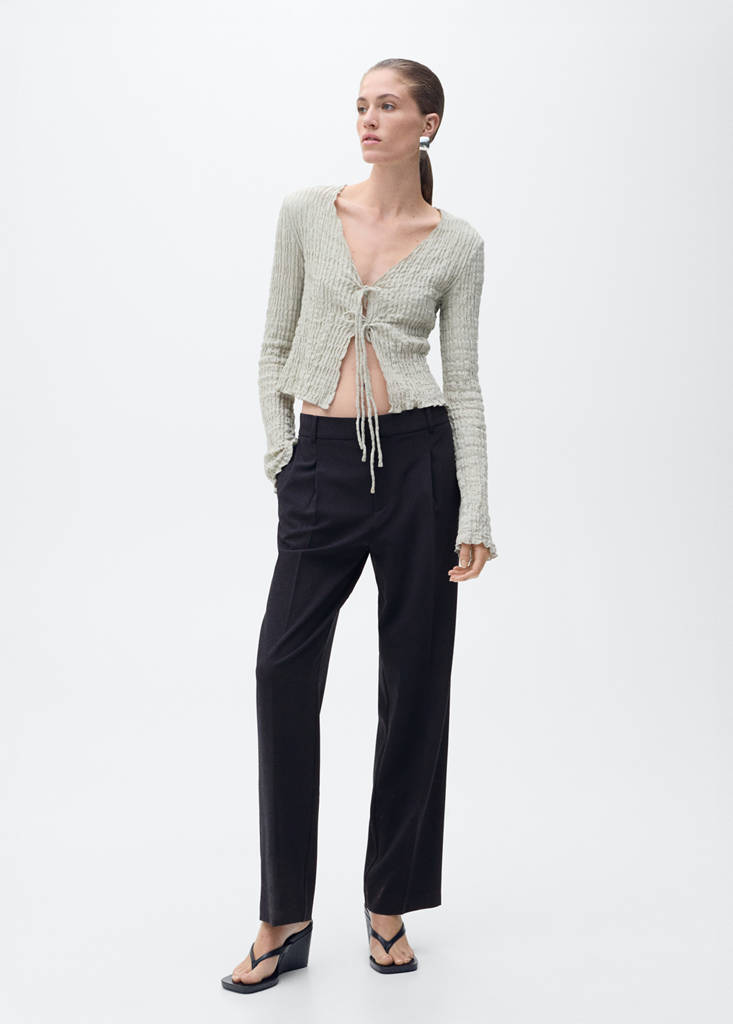 Straight-fit pleated trousers — Dark Navy