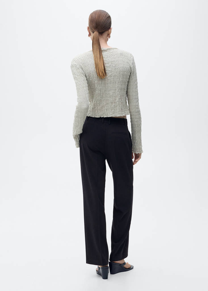 Straight-fit pleated trousers — Dark Navy