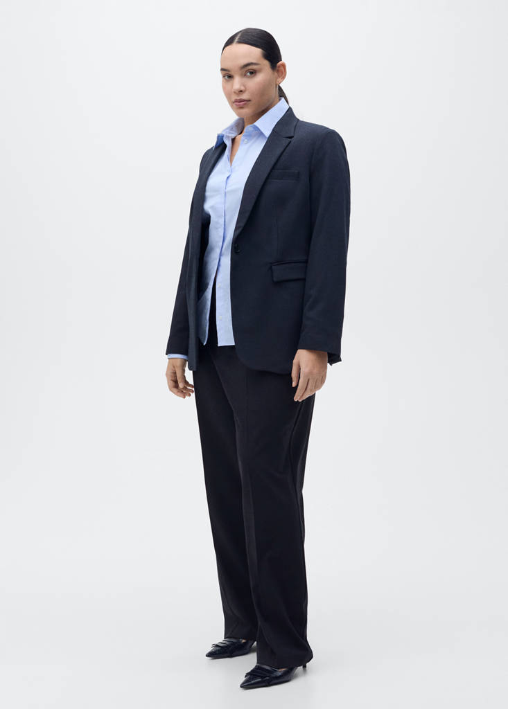 Straight-fit pleated trousers — Dark Navy