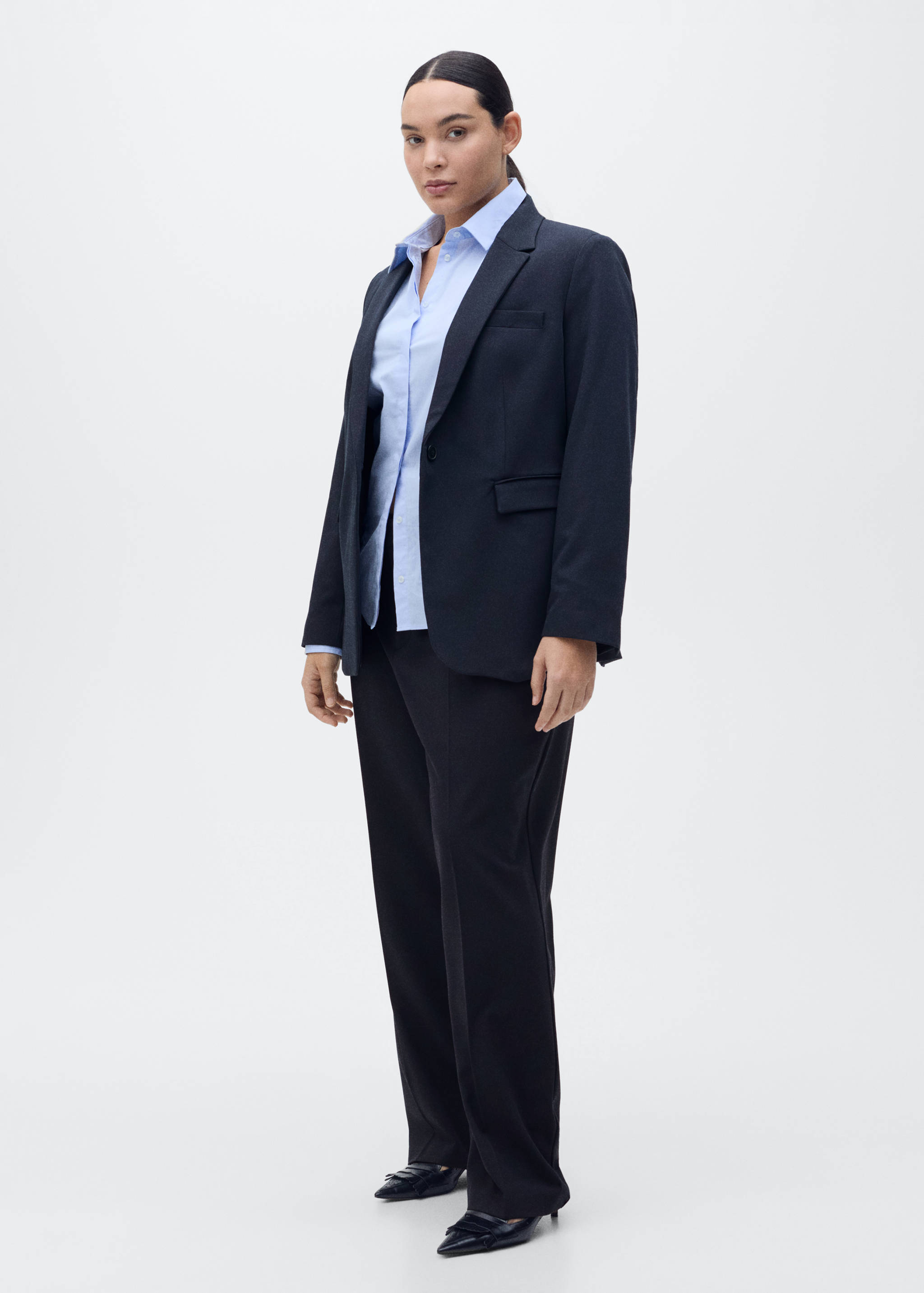 Straight-fit pleated trousers - Details of the article 3