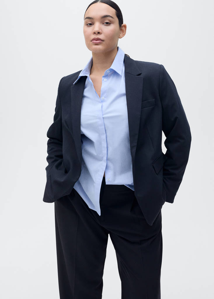 Straight-fit pleated trousers — Dark Navy