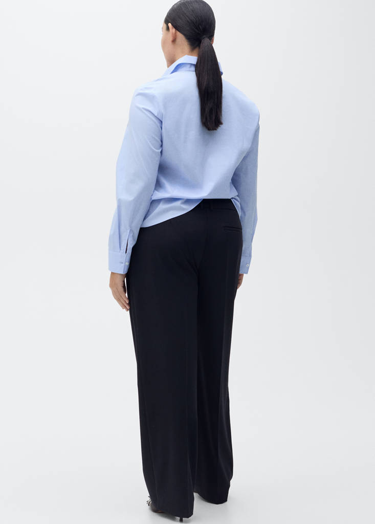 Straight-fit pleated trousers — Dark Navy