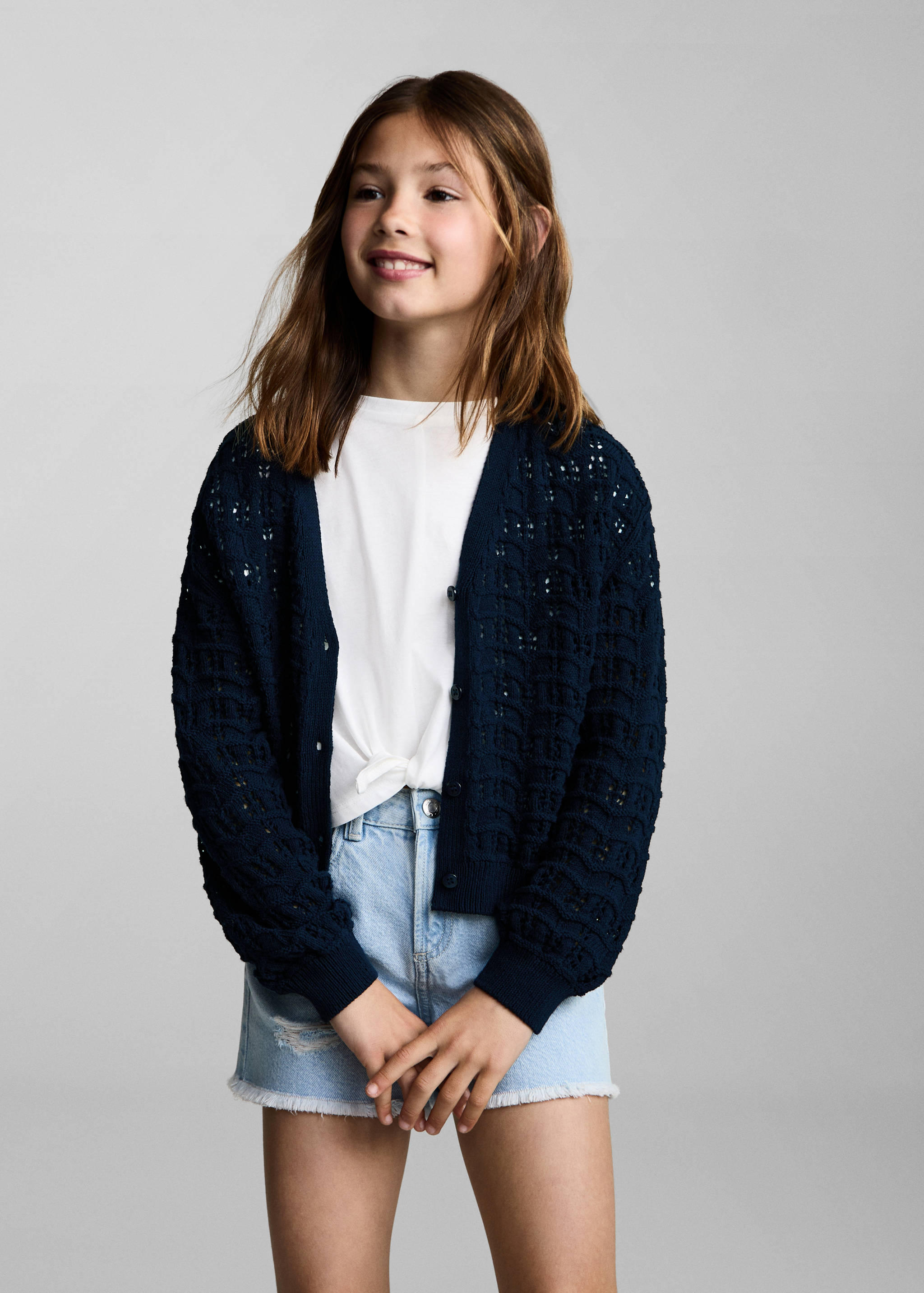 Openwork knit cardigan - Medium plane