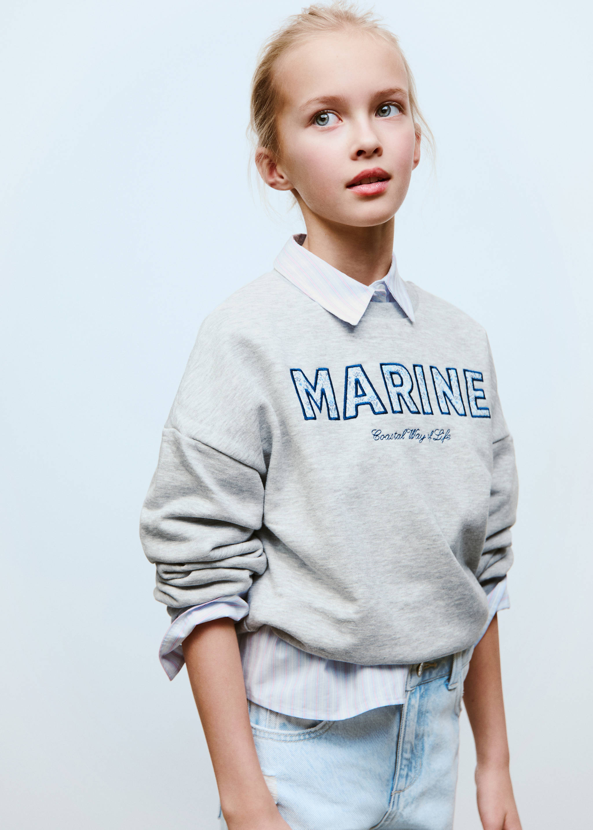 Mesaj işlemeli pamuklu sweatshirt - Ürün detayı 2
