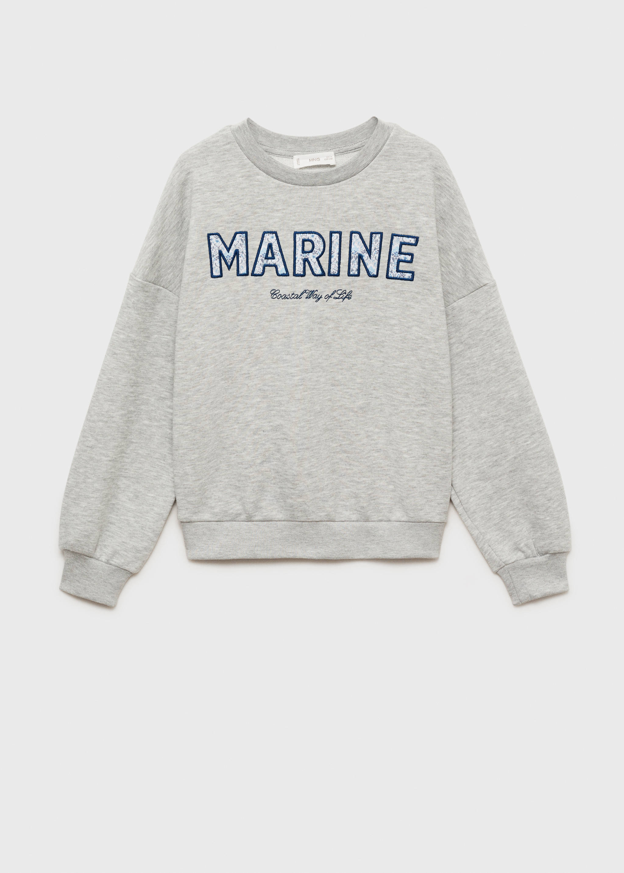 Mesaj işlemeli pamuklu sweatshirt - Modelsiz ürün