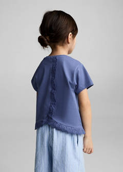 Embroidered cotton T-shirt — Blue 6