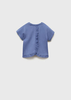 Embroidered cotton T-shirt — Blue 7
