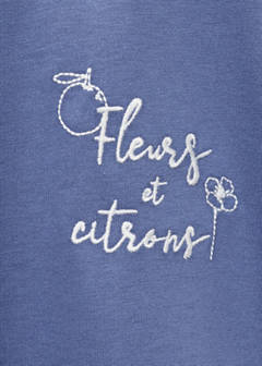 Embroidered cotton T-shirt — Blue 5