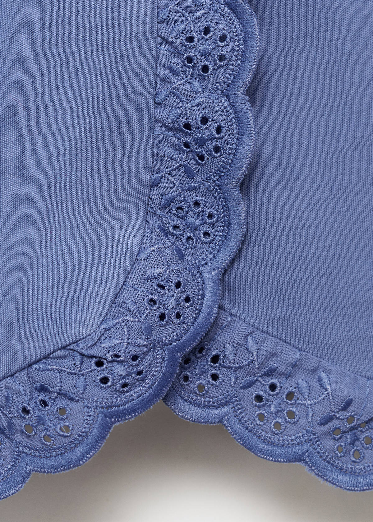Embroidered cotton T-shirt — Blue