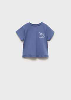 Embroidered cotton T-shirt — Blue 3