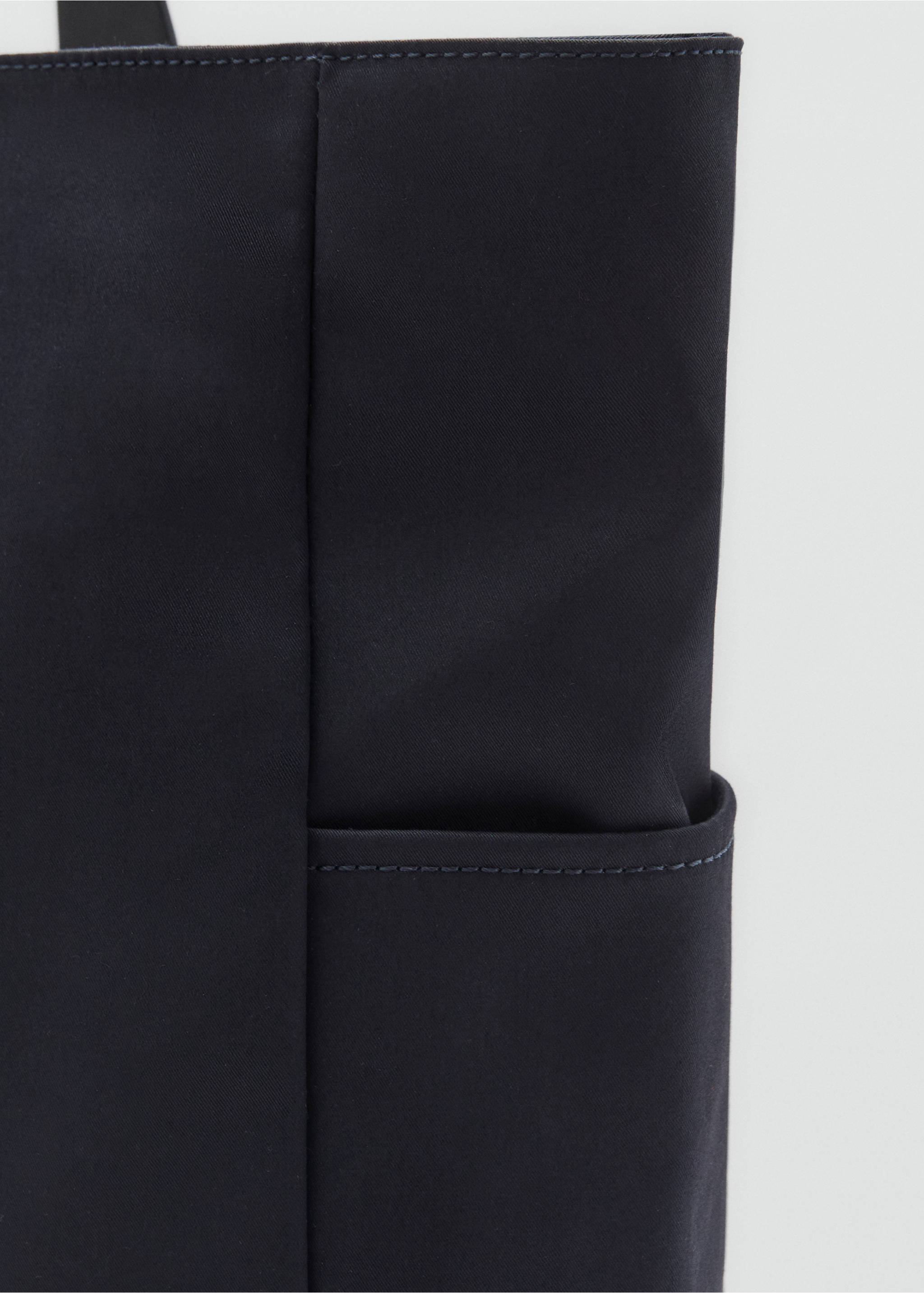 Bolso tote algodón bolsillos - Detalle del artículo 3, Azul marino. Ref: 87094807-00.