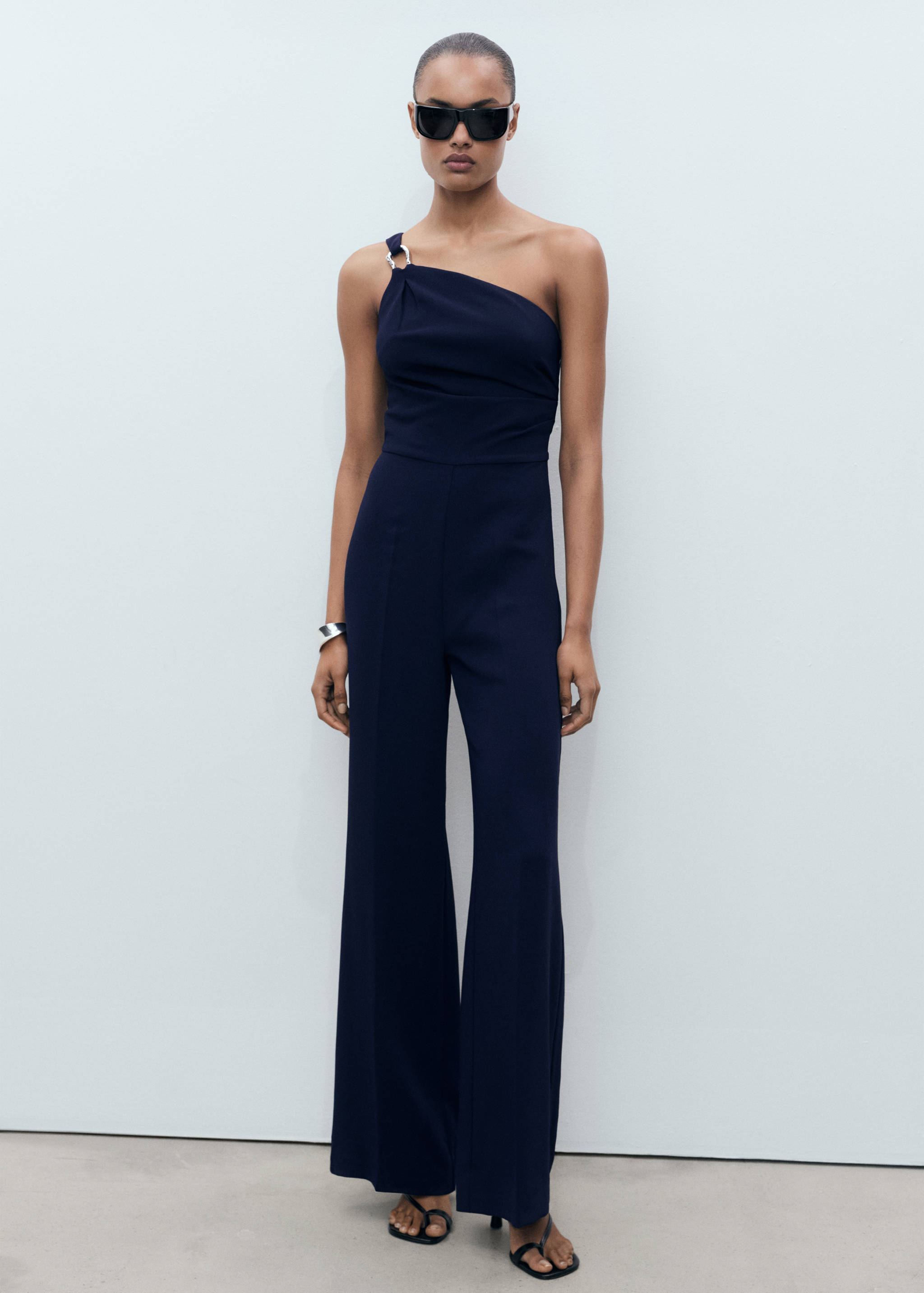 Asymmetrical jumpsuit with metallic detail - General plane