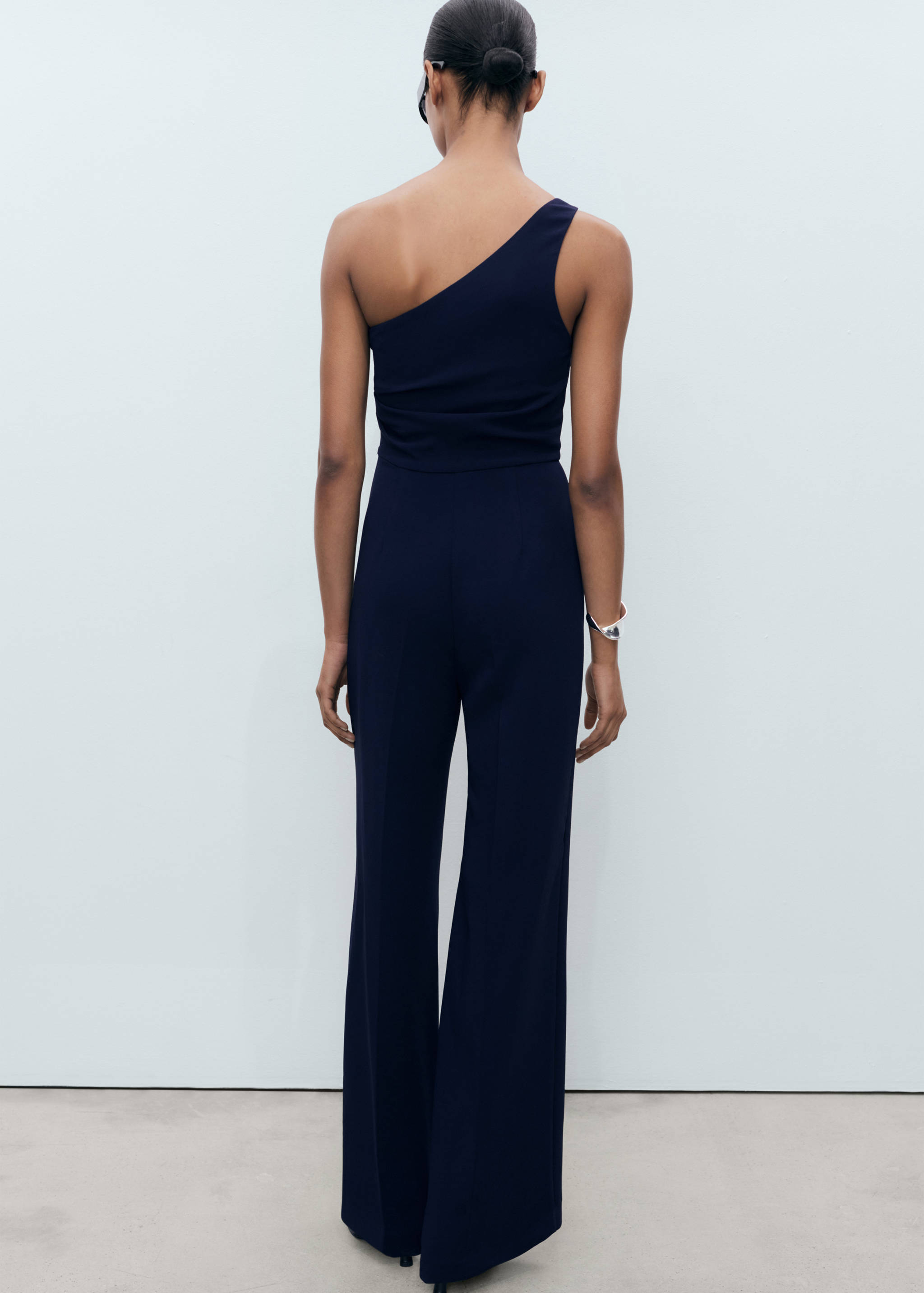 Asymmetrical jumpsuit with metallic detail - Reverse of the article