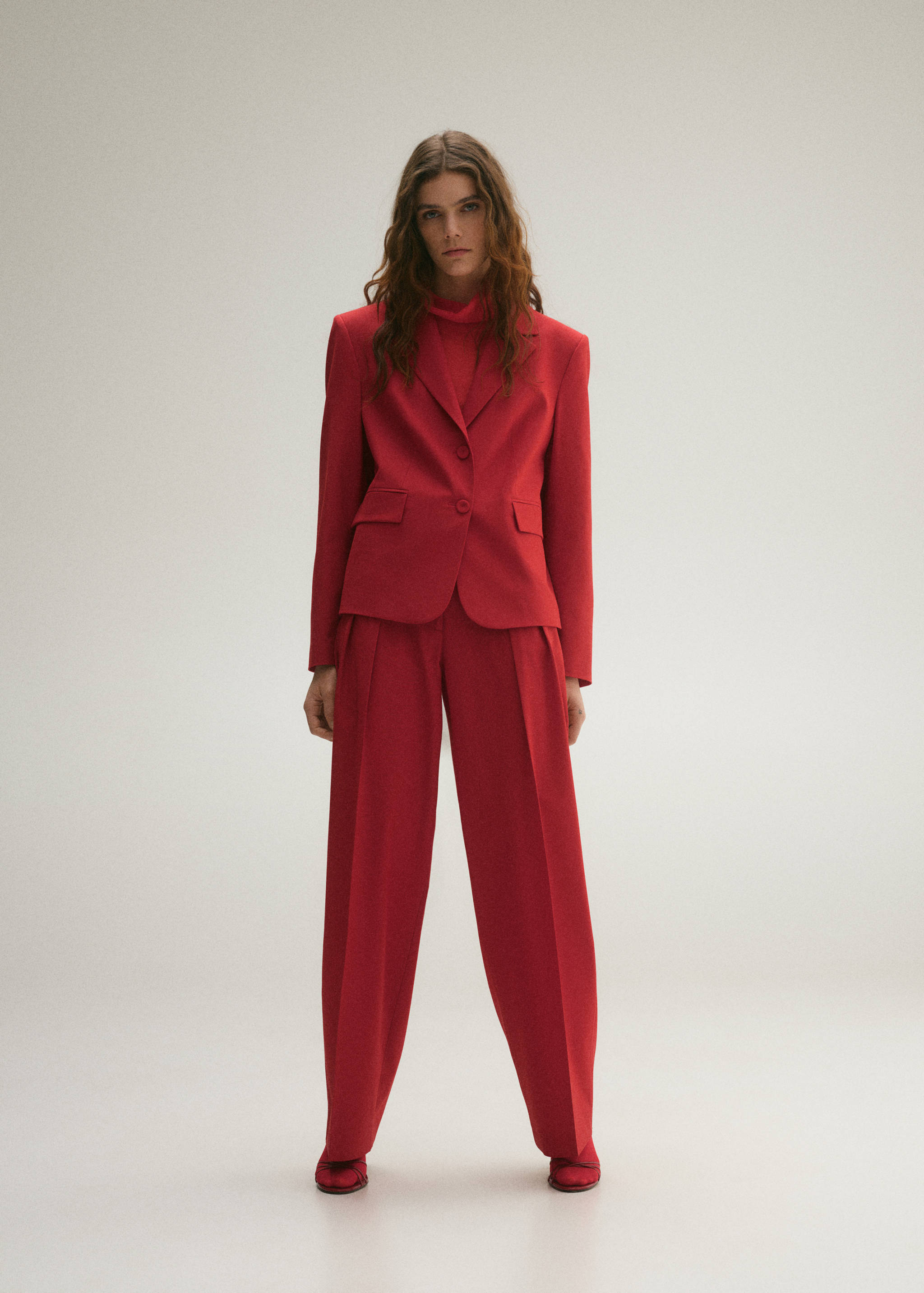 Wool-blend suit blazer - General plane