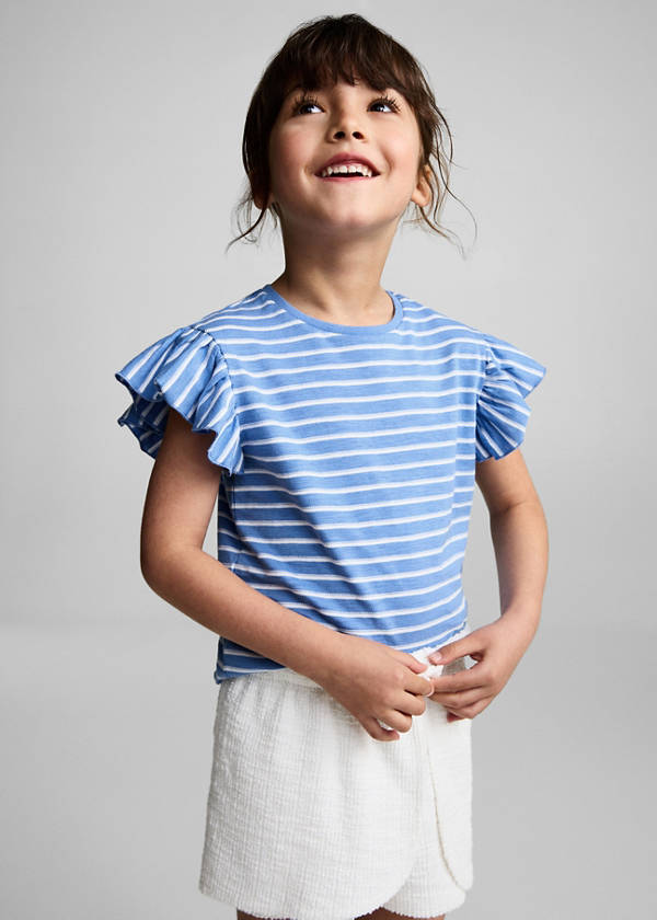 100% cotton striped t-shirt — Blue