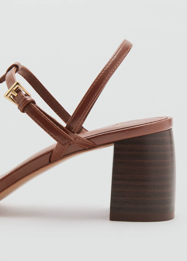 High-heeled sandals with buckle straps — Leather