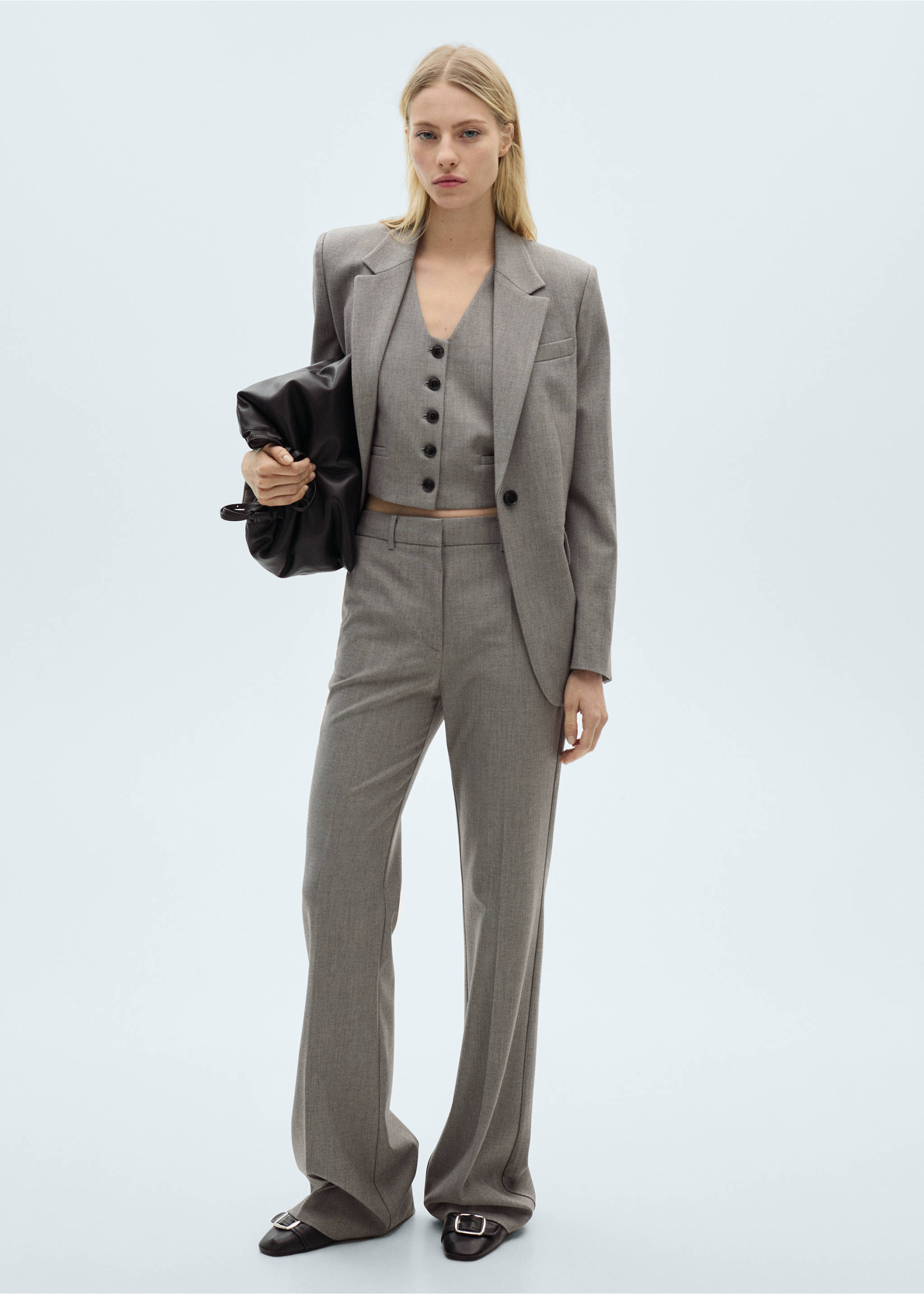 Cropped suit vest - General plane, Grey. Ref: 87095139-00.
