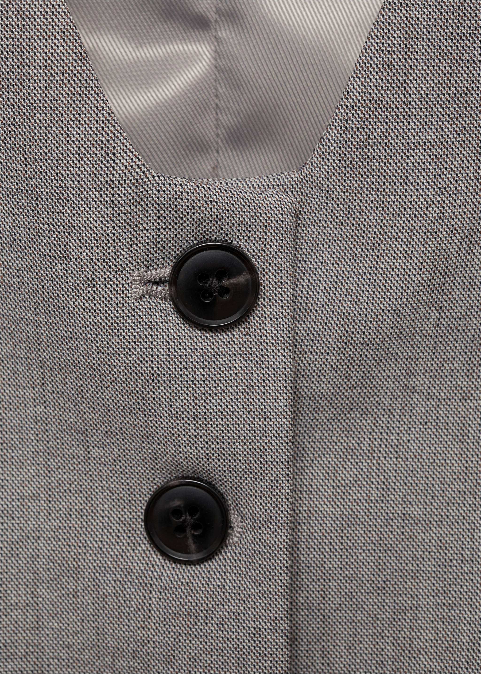 Cropped suit vest - Details of the article 8, Grey. Ref: 87095139-00.