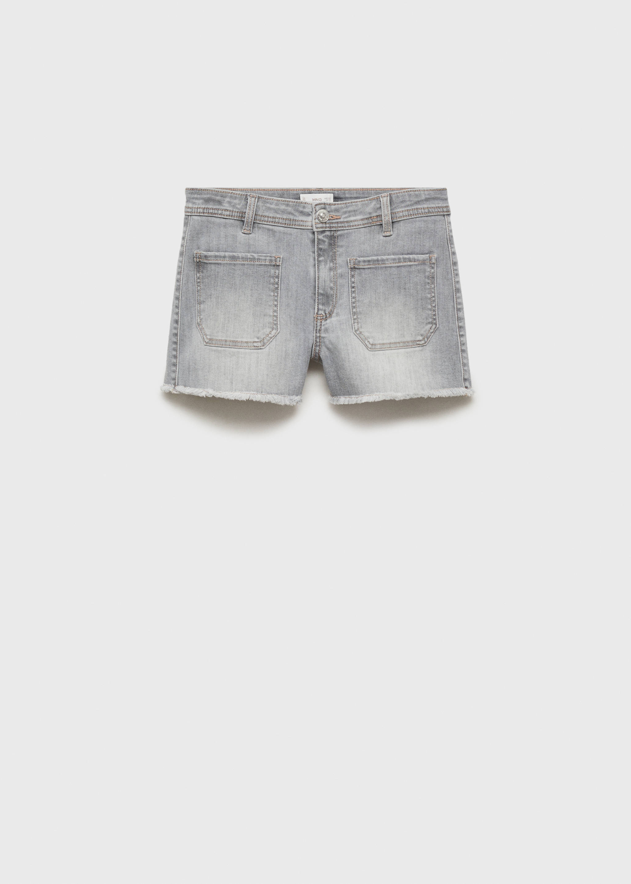 Denim shorts with frayed hem - Article without model